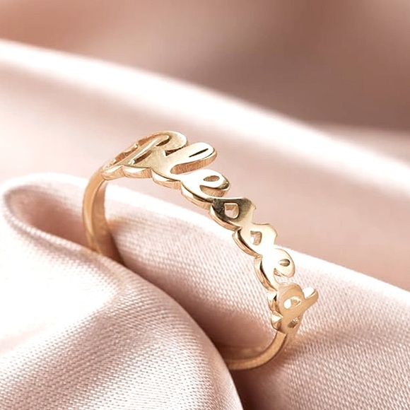n e w | gold “what a blessed life” ring - Picture 2 of 4